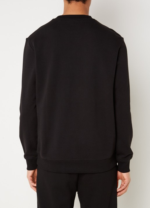 HUGO Dem sweater van jersey met logo - achterkant zwart