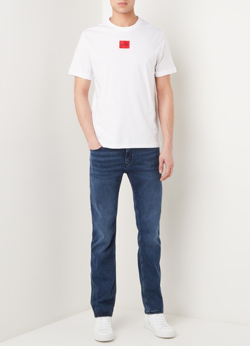 HUGO Diragolino T-shirt met logo - voorkant 3 wit