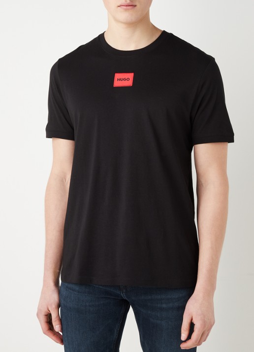 HUGO Diragolino T-shirt met logo - detail 3 zwart