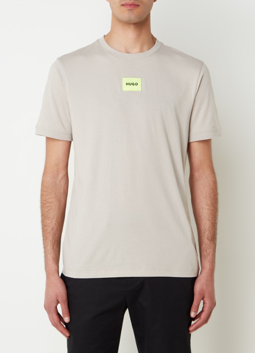 HUGO Diragolino T-shirt met logo - detail 4 donkerbeige