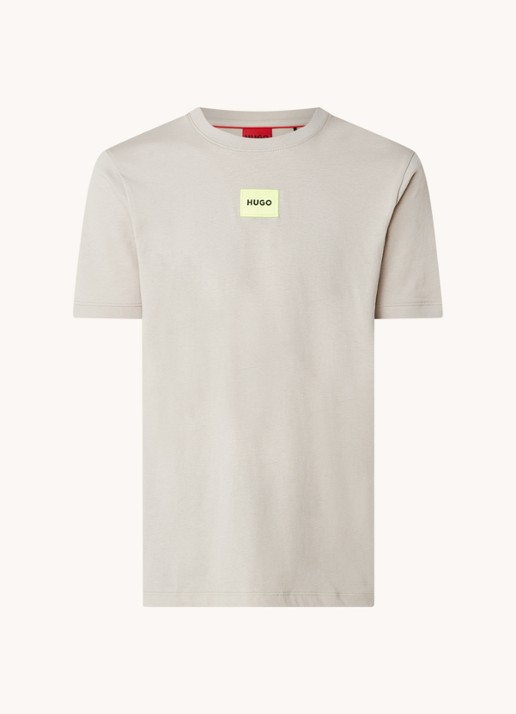 HUGO Diragolino T-shirt met logo - voorkant donkerbeige