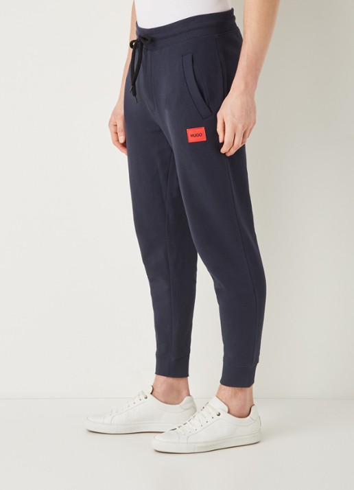 HUGO Doak tapered fit joggingbroek met logo - detail 3 donkerblauw