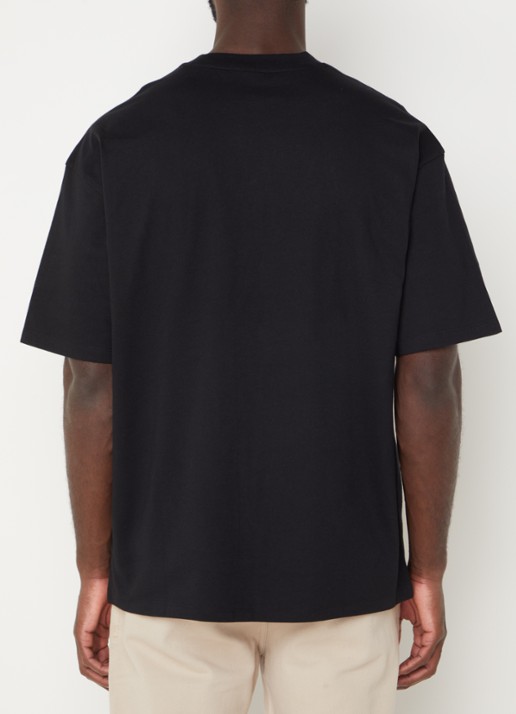 HUGO Domenade T-shirt met logoprint - achterkant 4 zwart