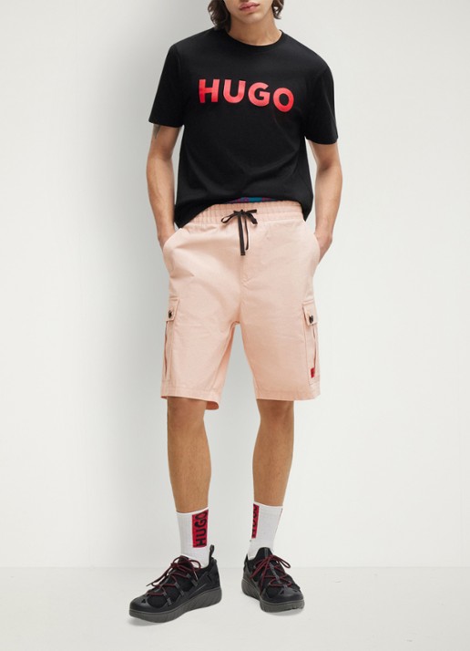 HUGO Dulivio T-shirt met logoprint  - voorkant 5 rood