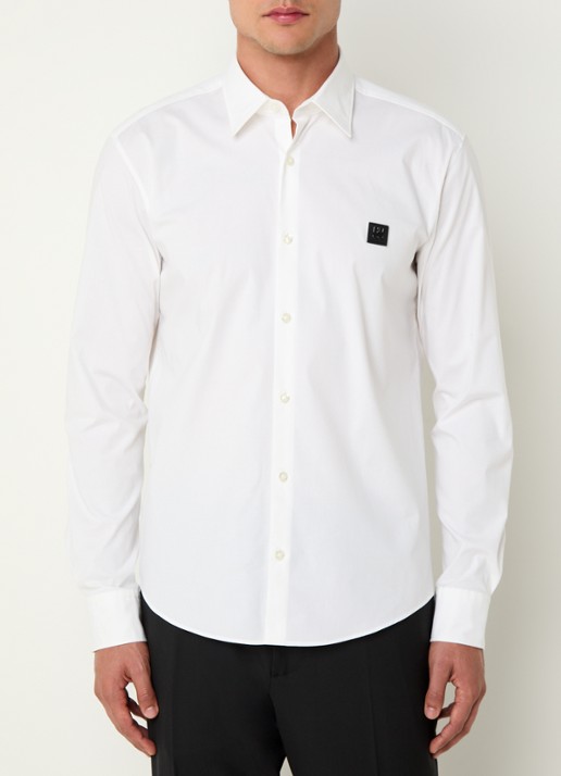 HUGO Ermo regular fit overhemd met logo - detail wit