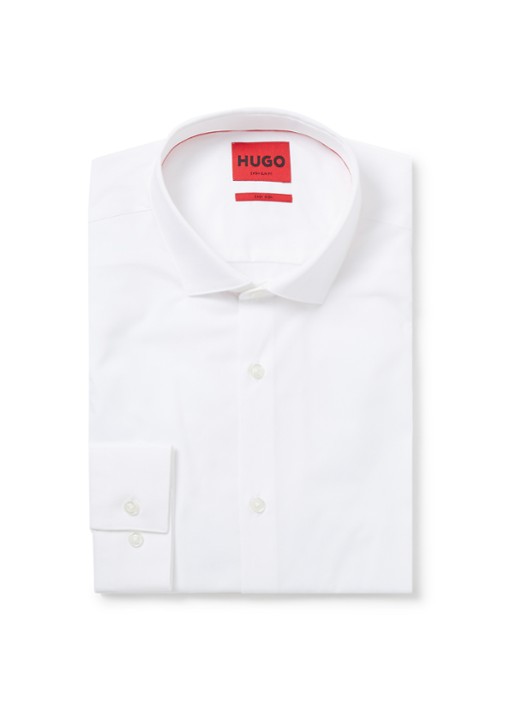 HUGO Erondo extra slim fit overhemd van katoen - voorkant 2 wit