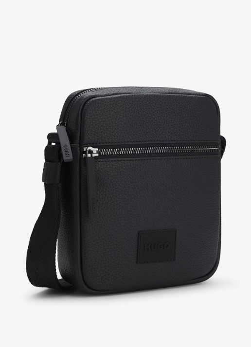 HUGO Ethon crossbodytas met logo en verstelbare schouderriem - detail 4 black-002 / zwart