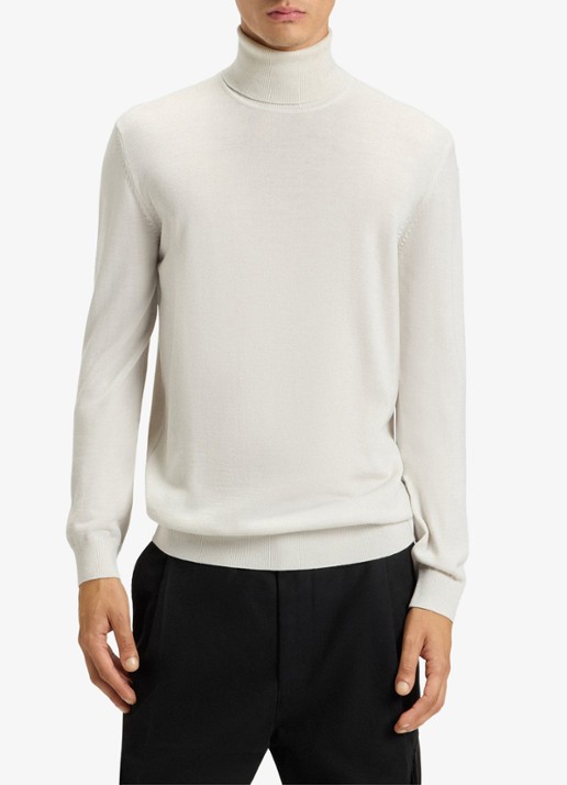 HUGO Regular-fit trui van scheerwol met col