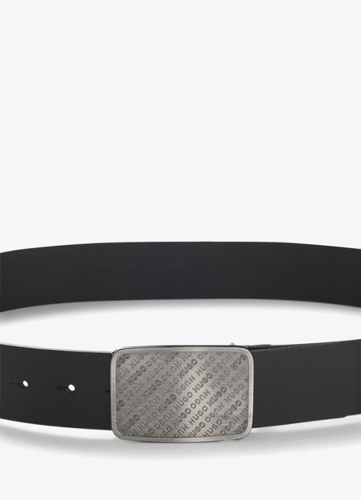 HUGO Giacob_Sz40 riem met logo - achterkant 3 black-002 / zwart