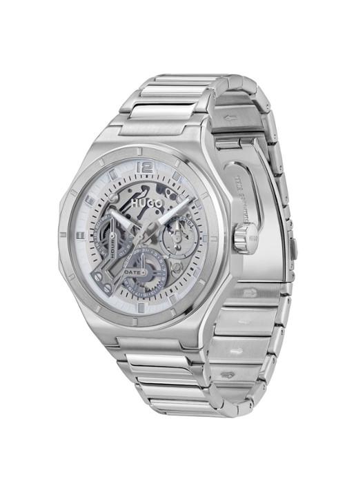 HUGO #Grail Skeleton horloge HU1530377 - detail 2 zilver