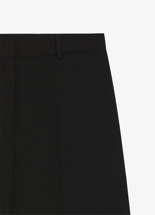HUGO Hasmina high waist wide fit pantalon met textuur - detail 4 black-001 / zwart