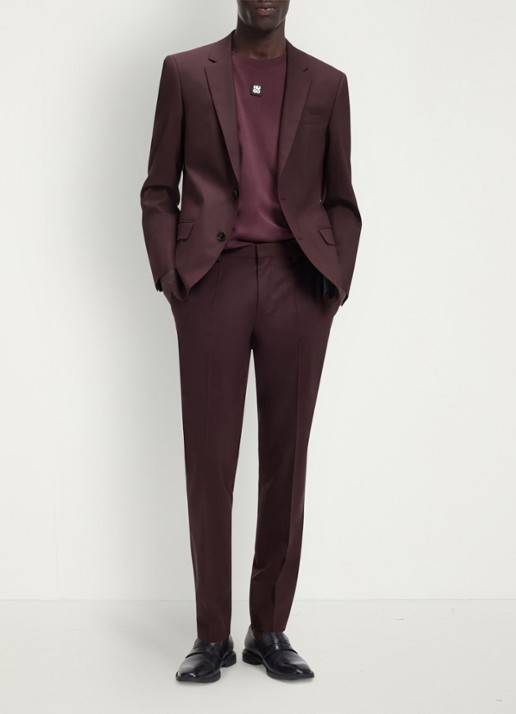 HUGO Henry/Getlin232X slim fit 2-delig pak in wolblend - detail 3 open brown-249