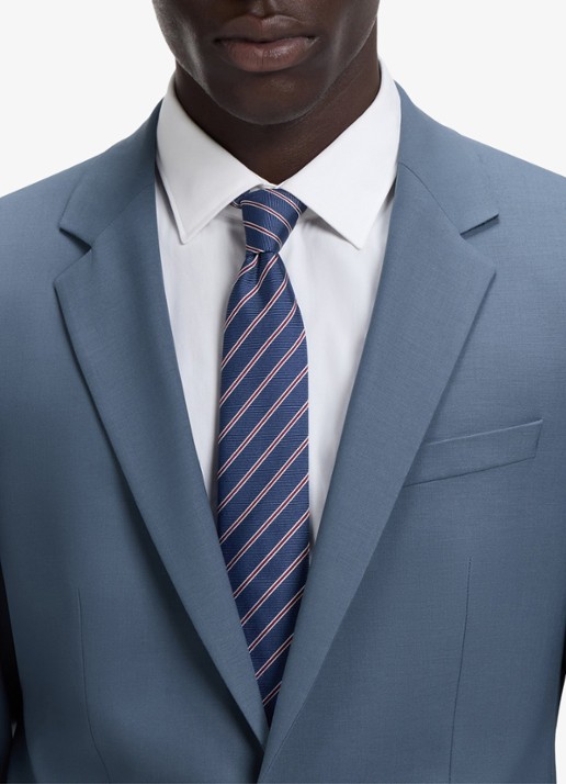 HUGO Henry/Getlin232X slim fit 2-delig pak in wolblend - detail 5 open blue-496