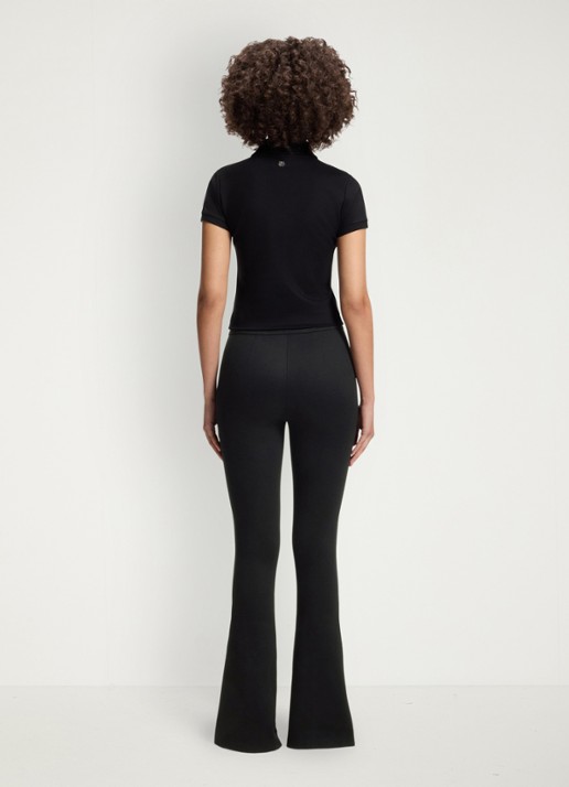 HUGO High waist flared fit pantalon met steekzakken - achterkant 5 zwart