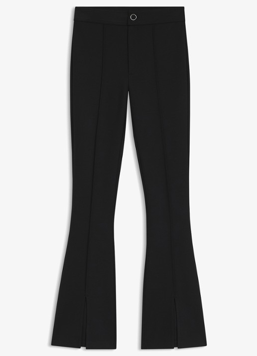 HUGO High waist flared fit pantalon met steekzakken - voorkant zwart