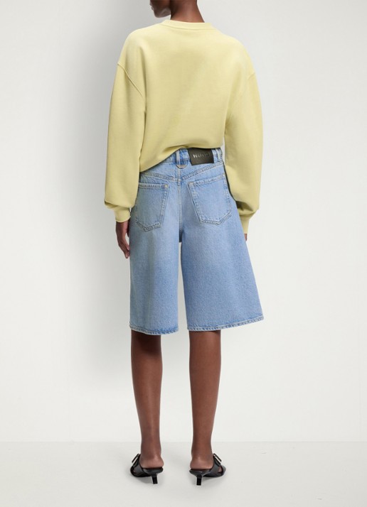 HUGO High waist wide fit korte broek van denim - achterkant 3 denim