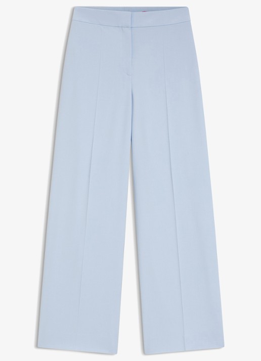 HUGO High waist wide fit pantalon met paspelzak - voorkant open blue-476 / blauw