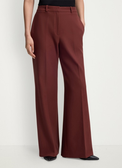 HUGO High waist wide fit pantalon met steekzakken
