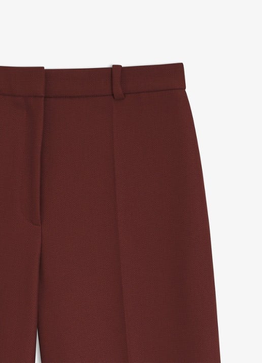 HUGO High waist wide fit pantalon met steekzakken - detail bruin