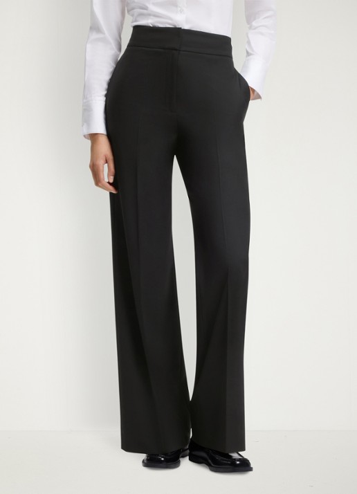 HUGO High waist wide fit pantalon met steekzakken