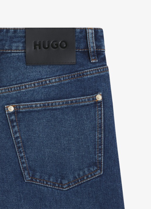 HUGO High waist wide leg jeans met steekzakken - detail 4 indigo