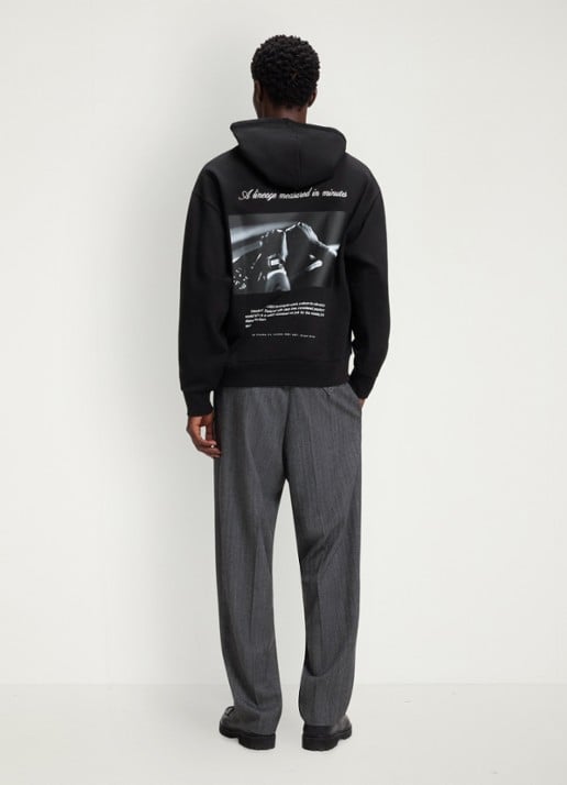 HUGO Hoodie met logo- en backprint  - achterkant 3 zwart