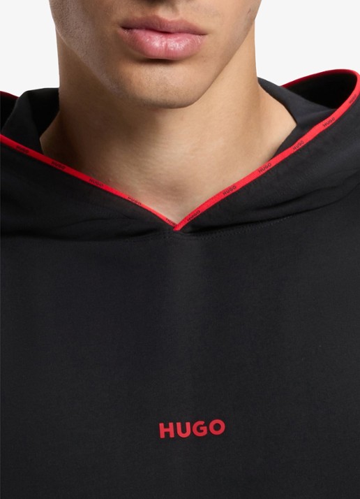 HUGO Hoodie met logo - detail 3 zwart