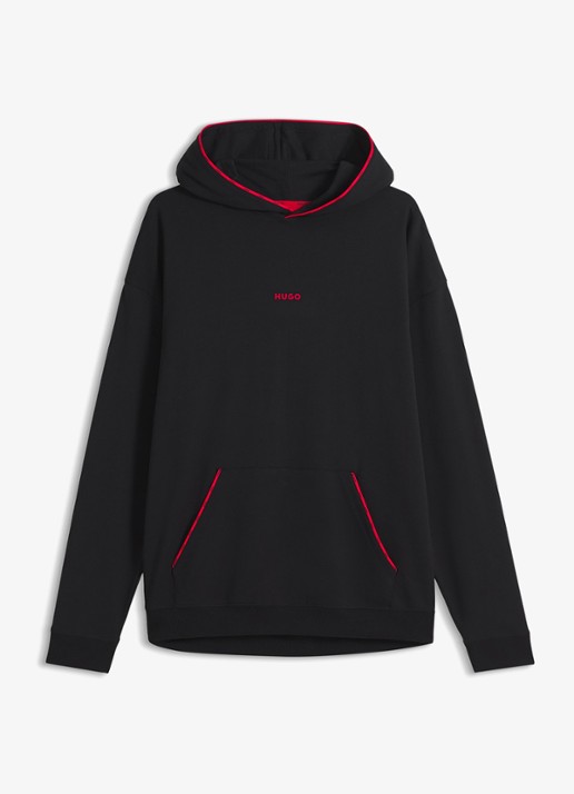 HUGO Hoodie met logo - voorkant 4 zwart