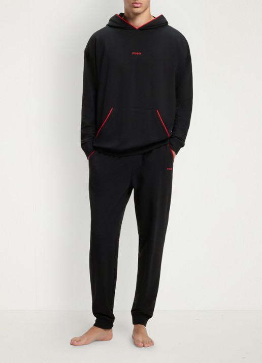 HUGO Hoodie met logo - voorkant 5 zwart
