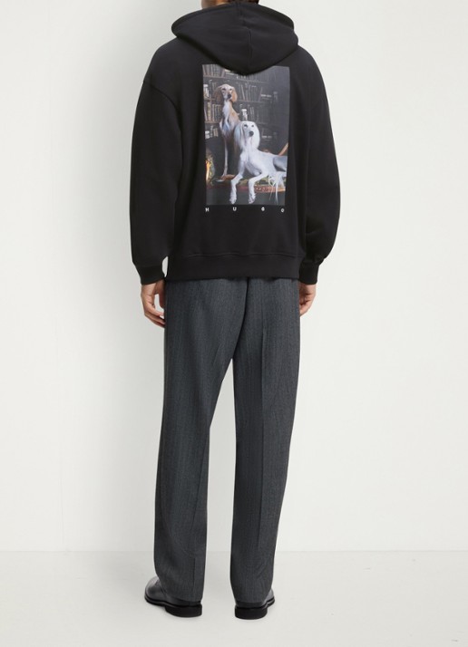 HUGO Hoodie met logo - achterkant zwart