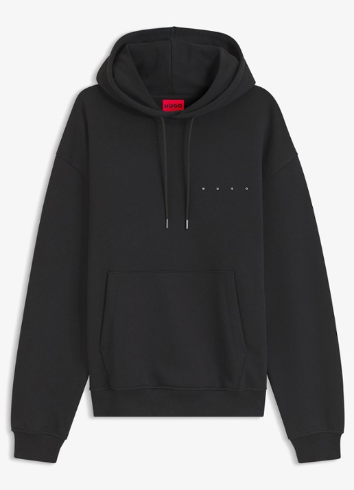 HUGO Hoodie met logo - voorkant 2 zwart