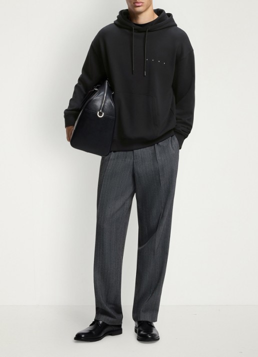 HUGO Hoodie met logo - voorkant 3 zwart