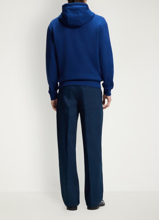 HUGO Hoodie van katoenen sweatstof met logoprint - detail 4 open blue-498 / blauw