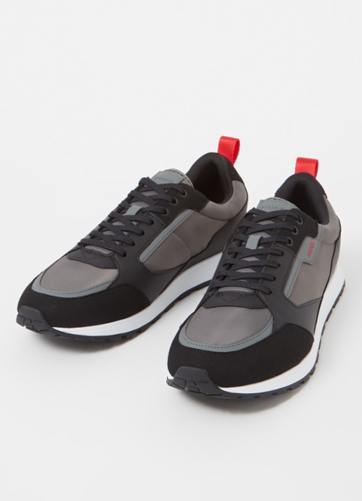 HUGO Icelin Runn sneaker met suède details - detail 2 grijs