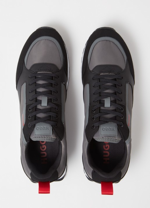 HUGO Icelin Runn sneaker met suède details - detail 3 grijs