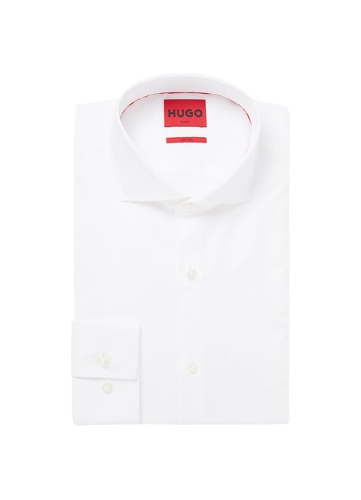 HUGO Kason slim fit overhemd - voorkant wit