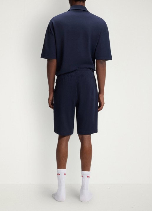 HUGO Korte broek met gestreept detail - achterkant 5 donkerblauw