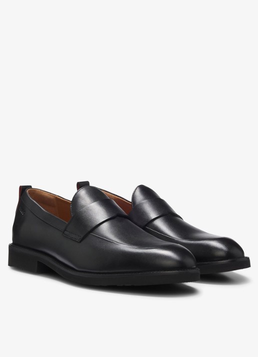 HUGO Loafer van leer  - detail 7 zwart