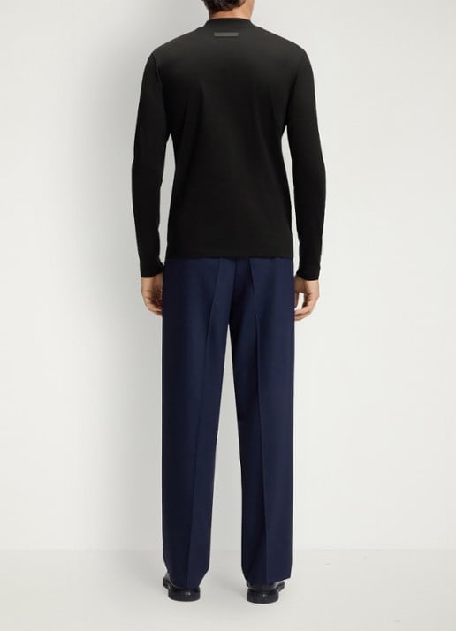 HUGO Longsleeve met opstaande kraag - achterkant 3 zwart