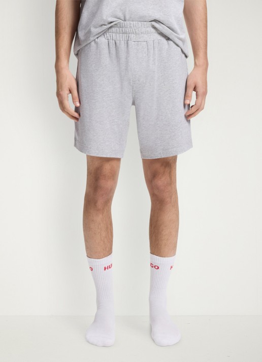 HUGO Lounge straight fit korte loungebroek met steekzakken