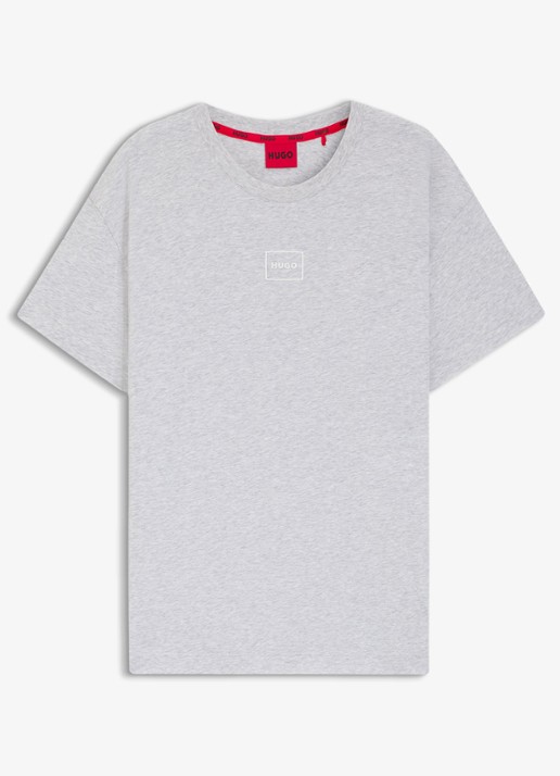 HUGO Lounge T-shirt met logo - voorkant 3 light/pastel grey-052 / grijs