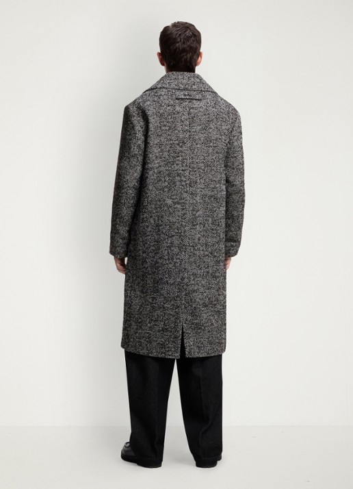 HUGO Mantel in scheerwolblend - achterkant dark grey-028 / grijs