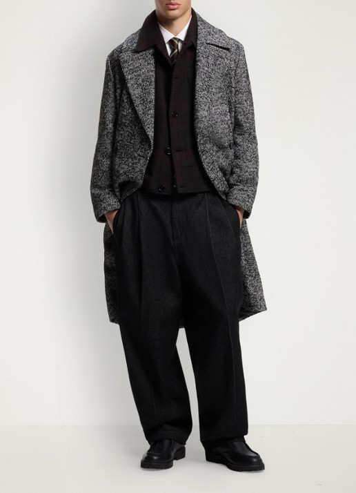 HUGO Mantel in scheerwolblend - voorkant 6 dark grey-028 / grijs