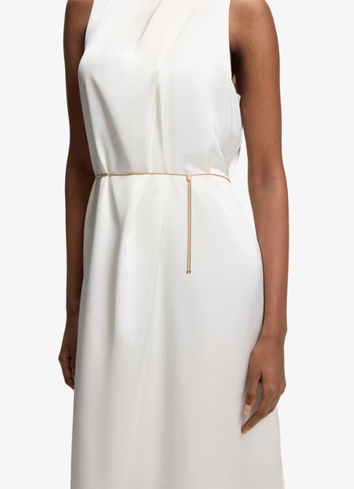 HUGO Maxi jurk met ceintuur - detail 6 wit