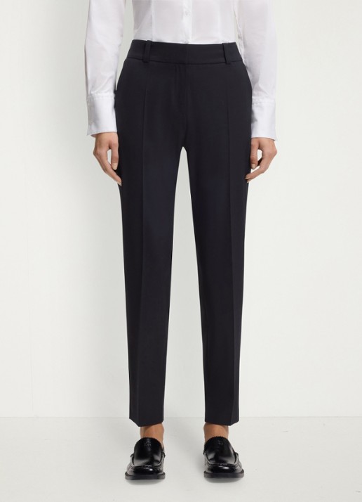 HUGO Mid waist tapered fit pantalon met steekzakken