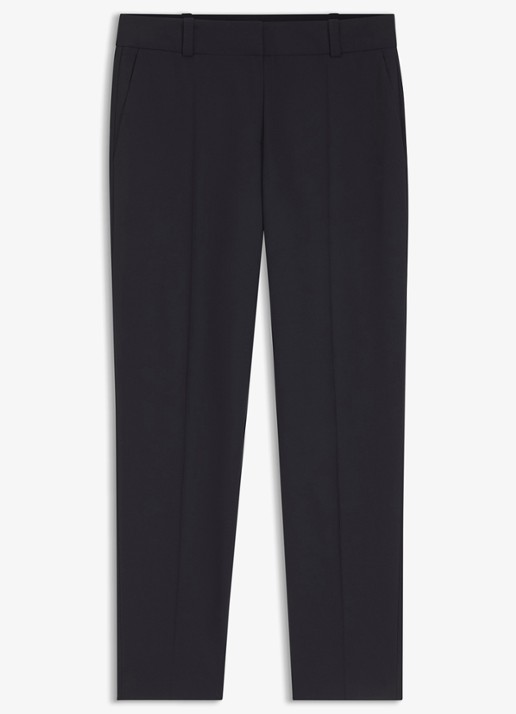 HUGO Mid waist tapered fit pantalon met steekzakken - voorkant 5 blauw