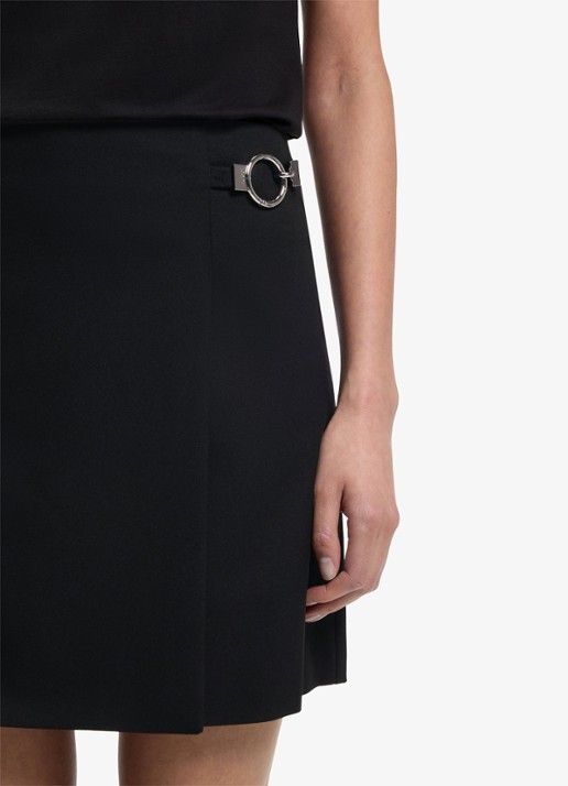 HUGO Mini rok met ceintuur - detail 3 zwart