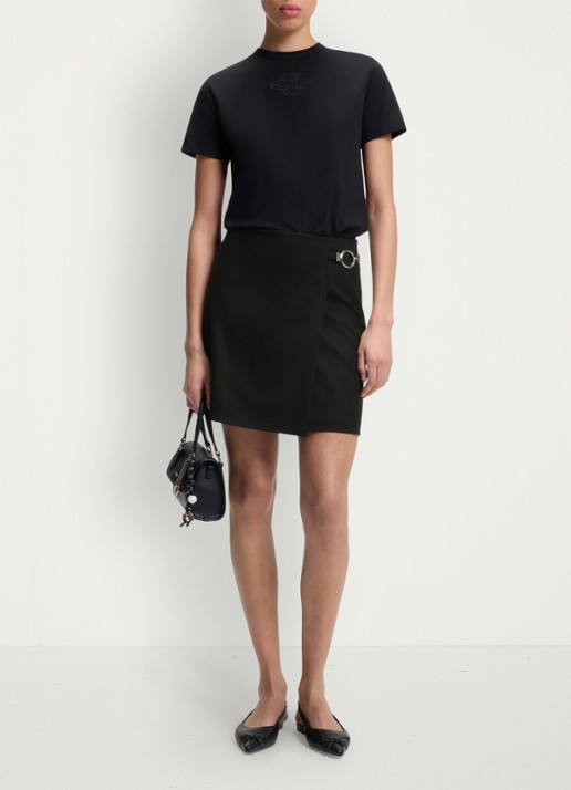 HUGO Mini rok met ceintuur - voorkant 5 zwart