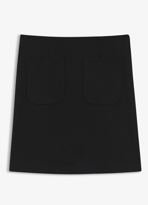 HUGO Mini rok met opgestikte zakken - voorkant 4 zwart