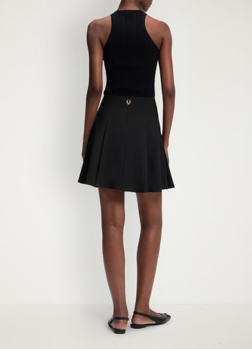 HUGO Mini rok met plooien - achterkant zwart